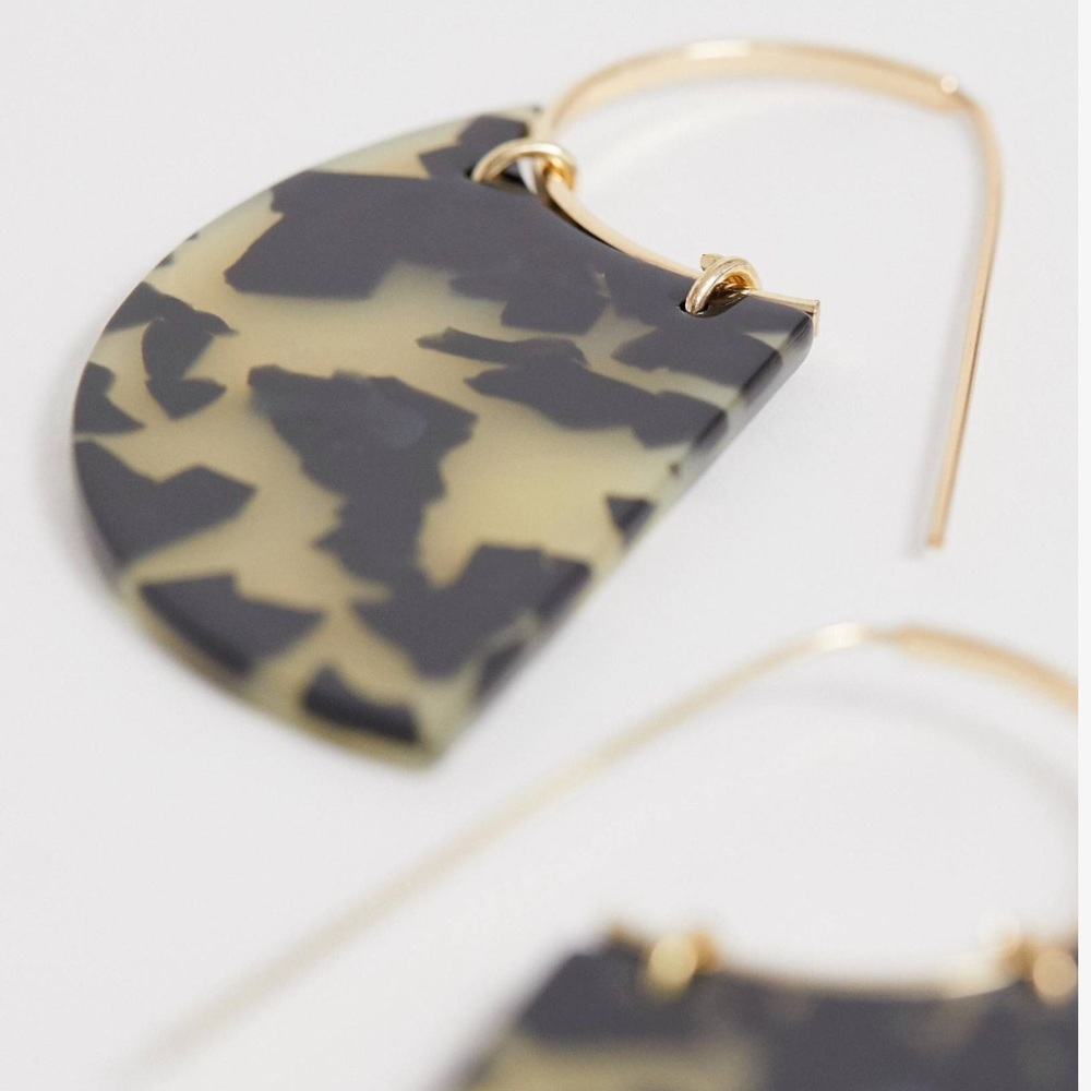 Tortoise Shell Tortoiseshell Earrings Jewelry Gold - image 4